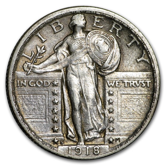 1918-S Standing Liberty Quarter AU 1918-S Standing Liberty Quarter AU