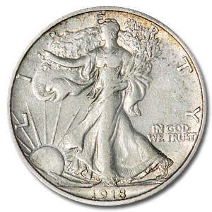 1918-S Walking Liberty Half Dollar AU-50 Details (Cleaned) 1918-S Walking Liberty Half Dollar AU-50 Details (Cleaned)