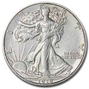 1918-S Walking Liberty Half Dollar AU-58 Details (Cleaned) 1918-S Walking Liberty Half Dollar AU-58 Details (Cleaned)