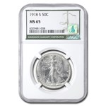 1918-S Walking Liberty Half Dollar MS-65 NGC (Green Label)