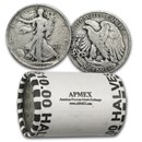 1918-S Walking Liberty Halves 20-Coin Roll Avg Circ