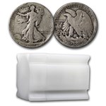 1918-S Walking Liberty Halves 20-Coin Roll Good
