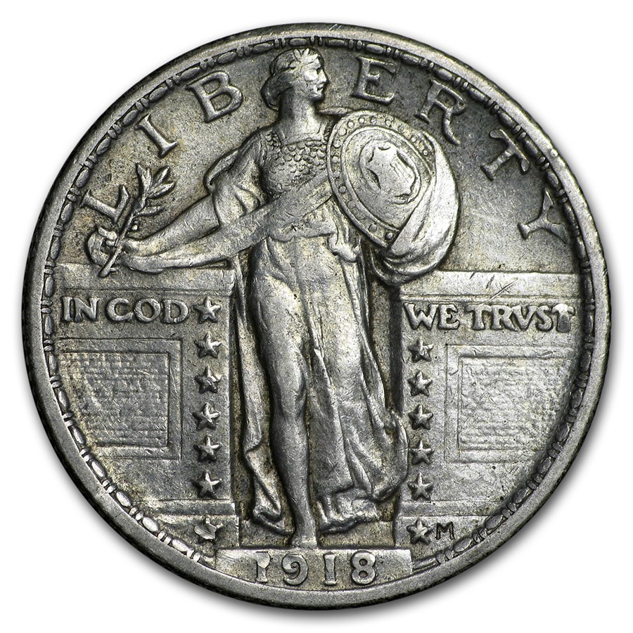 1918 Standing Liberty Quarter AU