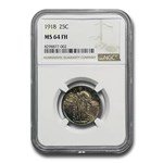1918 Standing Liberty Quarter MS-64 NGC (FH)