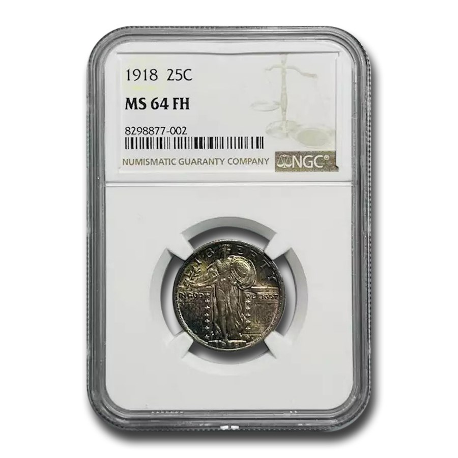 1918 Standing Liberty Quarter MS-64 NGC (FH)