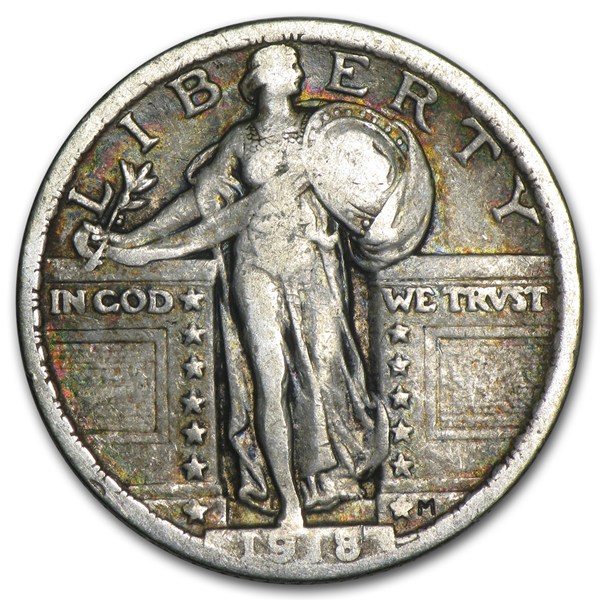 Buy 1918 Standing Liberty Quarter VF | APMEX 1918 Standing Liberty Quarter 銀貨