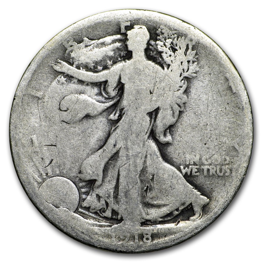 1918 Walking Liberty Half Dollar AG