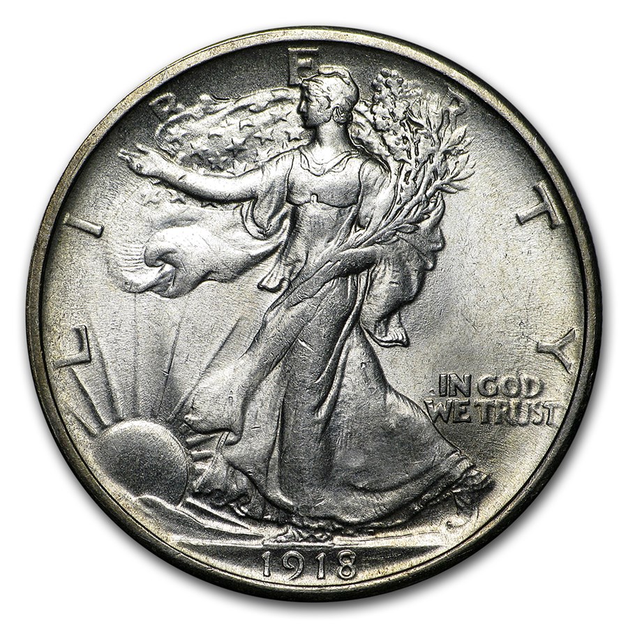1918 Walking Liberty Half Dollar BU