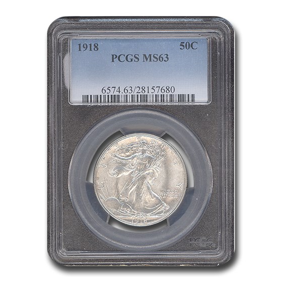 1918 Walking Liberty Half Dollar MS-63 PCGS 1918 Walking Liberty Half Dollar MS-63 PCGS