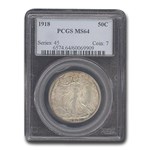 1918 Walking Liberty Half Dollar MS-64 PCGS