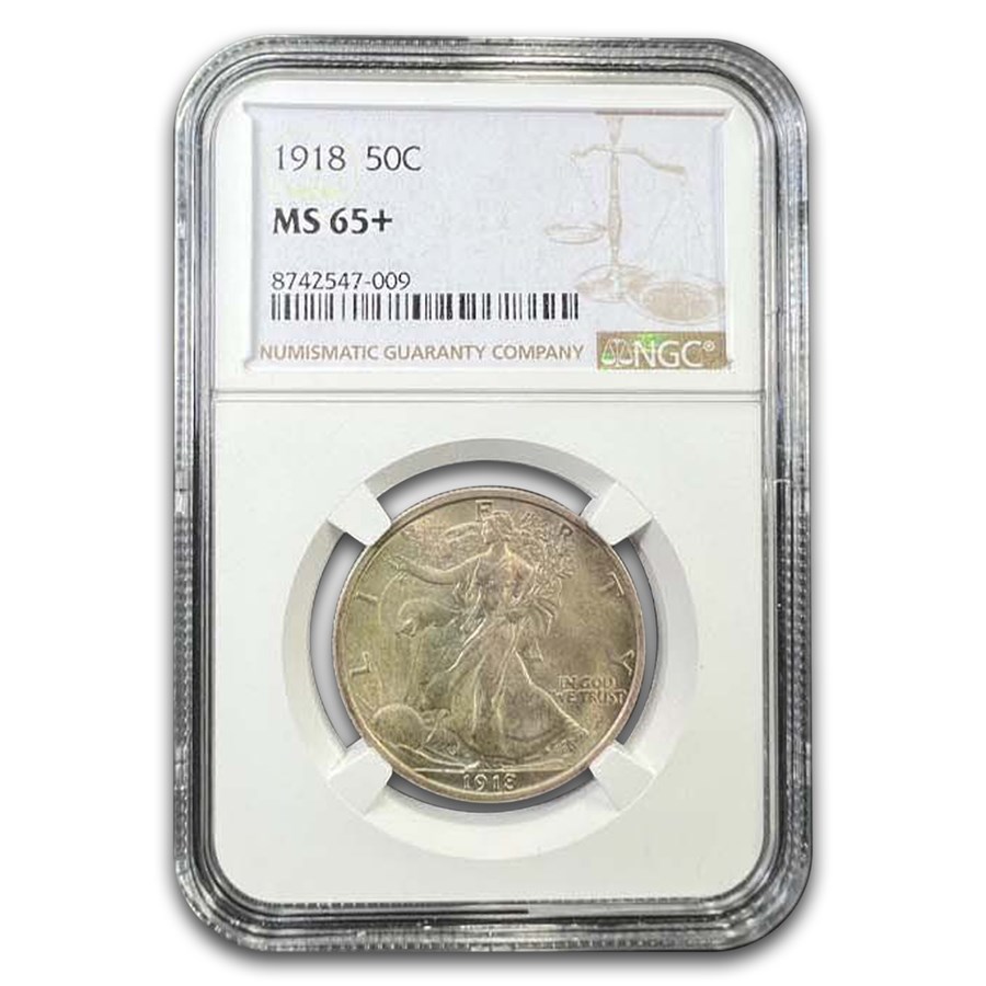 1918 Walking Liberty Half Dollar MS-65+ NGC