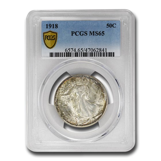1918 Walking Liberty Half Dollar MS-65 PCGS 1918 Walking Liberty Half Dollar MS-65 PCGS