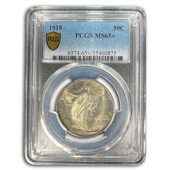 1918 Walking Liberty Half Dollar MS-65+ PCGS 1918 Walking Liberty Half Dollar MS-65+ PCGS