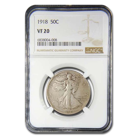1918 Walking Liberty Half Dollar VF-20 NGC 1918 Walking Liberty Half Dollar VF-20 NGC