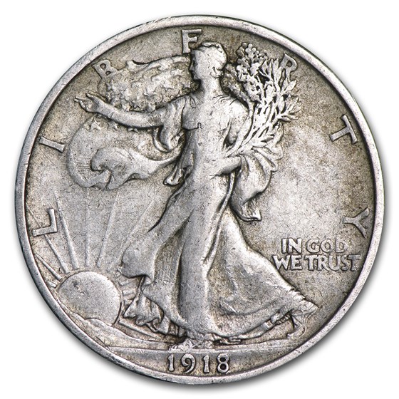 1918 Walking Liberty Half Dollar VF