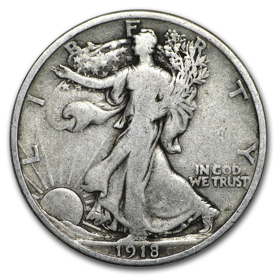 1918 Walking Liberty Half Dollar VG