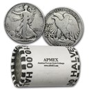 1918 Walking Liberty Halves 20-Coin Roll Avg Circ