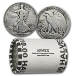 1918 Walking Liberty Halves 20-Coin Roll Avg Circ
