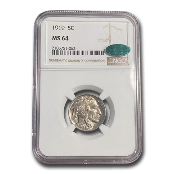 1919 Buffalo Nickel MS-64 NGC 1919 Buffalo Nickel MS-64 NGC