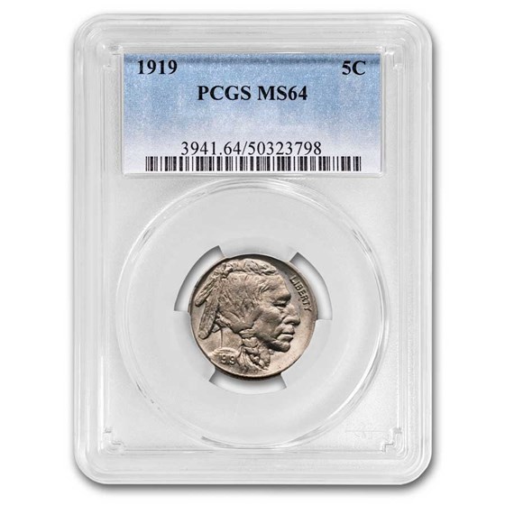 1919 Buffalo Nickel MS-64 PCGS 1919 Buffalo Nickel MS-64 PCGS