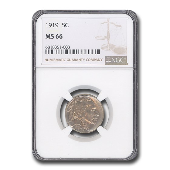 1919 Buffalo Nickel MS-66 NGC 1919 Buffalo Nickel MS-66 NGC