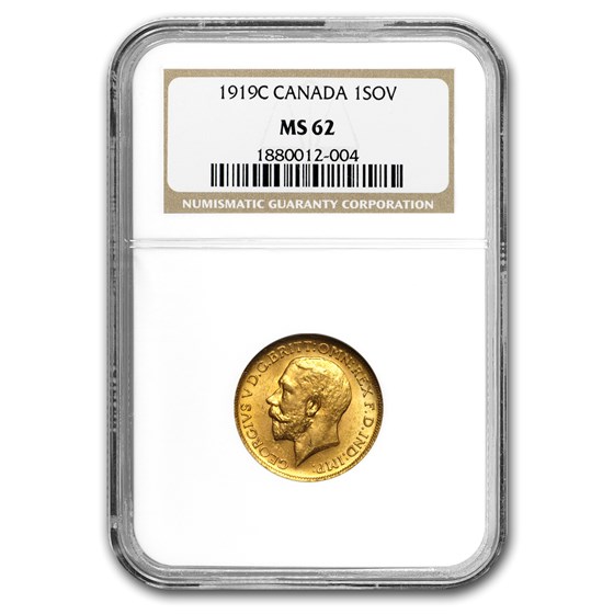 1919-C Canada Gold Sovereign MS-62 NGC 1919-C Canada Gold Sovereign MS-62 NGC