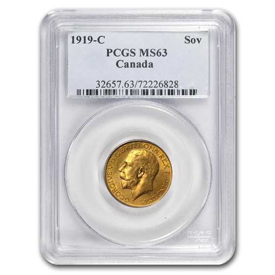 1919-C Canada Gold Sovereign MS-63 PCGS