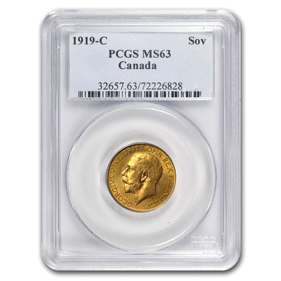 1919-C Canada Gold Sovereign MS-63 PCGS 1919-C Canada Gold Sovereign MS-63 PCGS