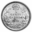 1919 Canada Silver 5 Cents George V AU