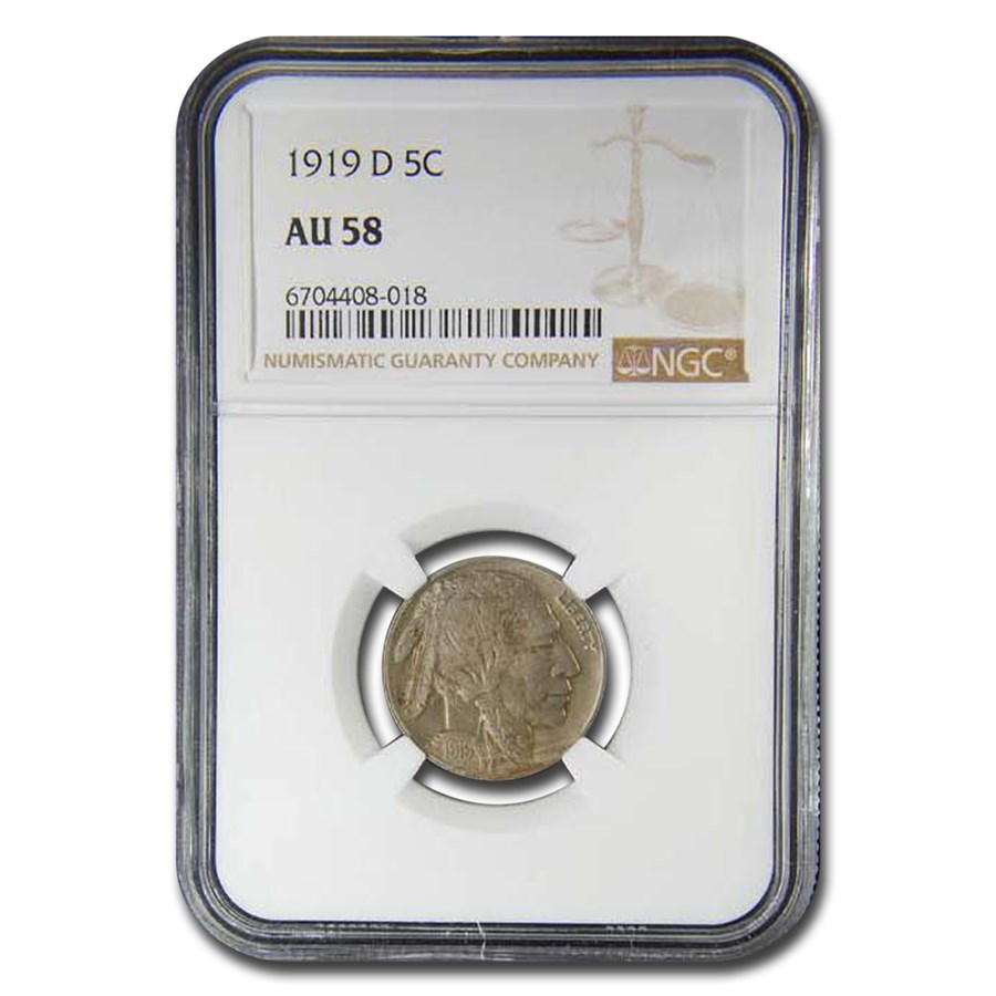 1919-D Buffalo Nickel AU-58 NGC