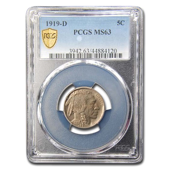1919-D Buffalo Nickel MS-63 PCGS 1919-D Buffalo Nickel MS-63 PCGS