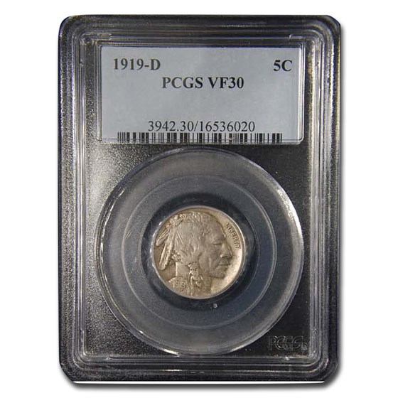 1919-D Buffalo Nickel VF-30 PCGS 1919-D Buffalo Nickel VF-30 PCGS