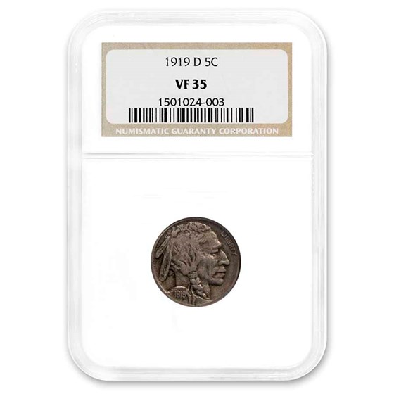 1919-D Buffalo Nickel VF-35 NGC 1919-D Buffalo Nickel VF-35 NGC