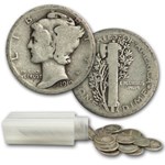 1919-D Mercury Dime 50-Coin Roll Avg Circ