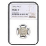 1919-D Mercury Dime MS-63 NGC (FB)