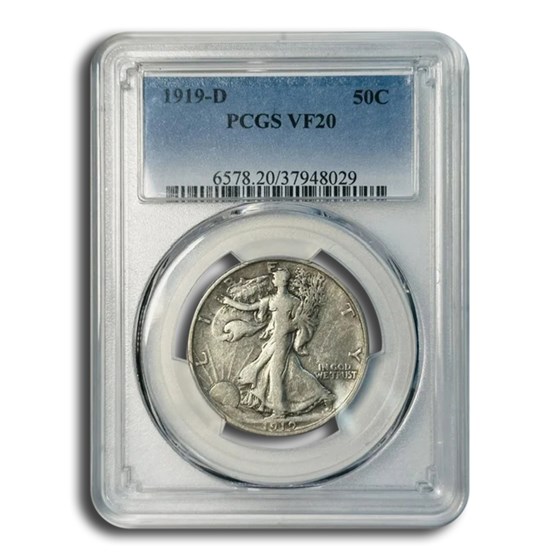 1919-D Walking Liberty Half Dollar VF-20 PCGS