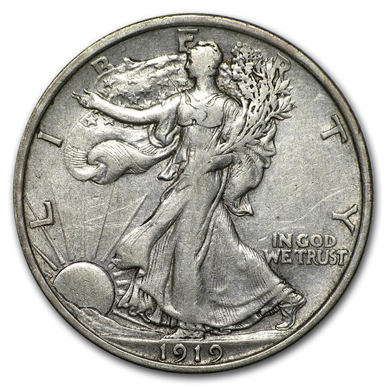 1919-D Walking Liberty Half Dollar VF 1919-D Walking Liberty Half Dollar VF