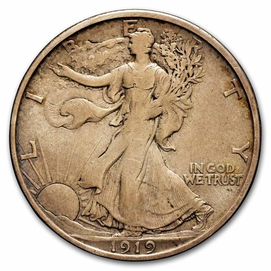 1919-D Walking Liberty Half Dollar XF