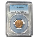 1919 Lincoln Cent MS-66 PCGS (Red)