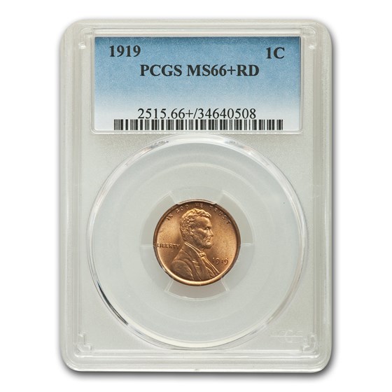 1919 Lincoln Cent MS-66+ PCGS (Red) 1919 Lincoln Cent MS-66+ PCGS (Red)