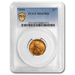 1919 Lincoln Cent MS-67 PCGS (Red)