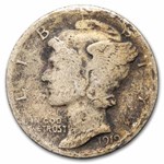 1919 Mercury Dime 50-Coin Roll Avg Circ