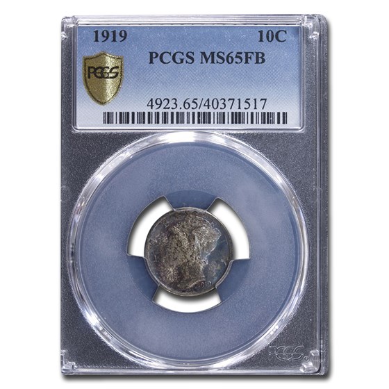 1919 Mercury Dime MS-65 PCGS (FB) 1919 Mercury Dime MS-65 PCGS (FB)