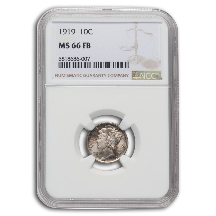 1919 Mercury Dime MS-66 NGC (FB)