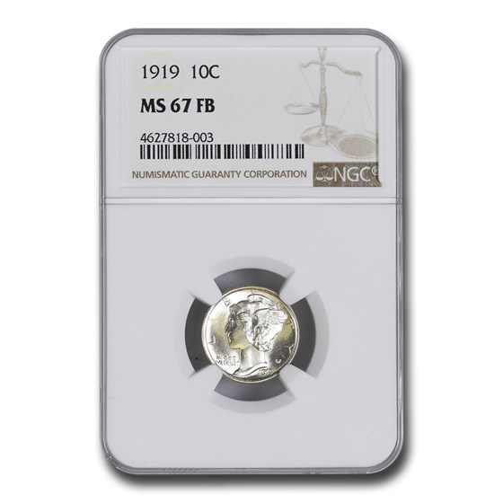 1919 Mercury Dime MS-67 NGC (FB) 1919 Mercury Dime MS-67 NGC (FB)