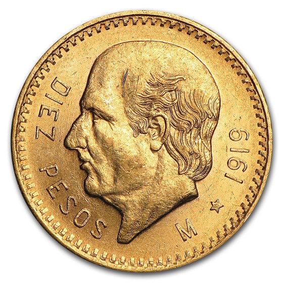 1919 Mexico Gold 10 Pesos AU 1919 Mexico Gold 10 Pesos AU