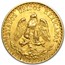 1919 Mexico Gold 2 Pesos AU