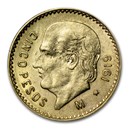 1919 Mexico Gold 5 Pesos AU