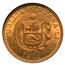 1919 Peru Gold 1 Libra MS-64 NGC