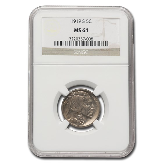 1919-S Buffalo Nickel MS-64 NGC 1919-S Buffalo Nickel MS-64 NGC